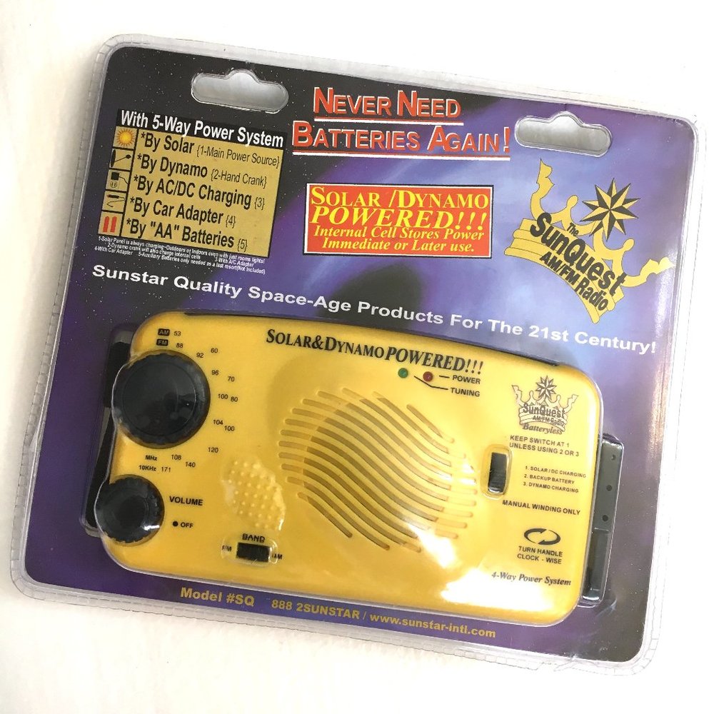 SunQuest AM/FM Radio 5 way power system Model SQ